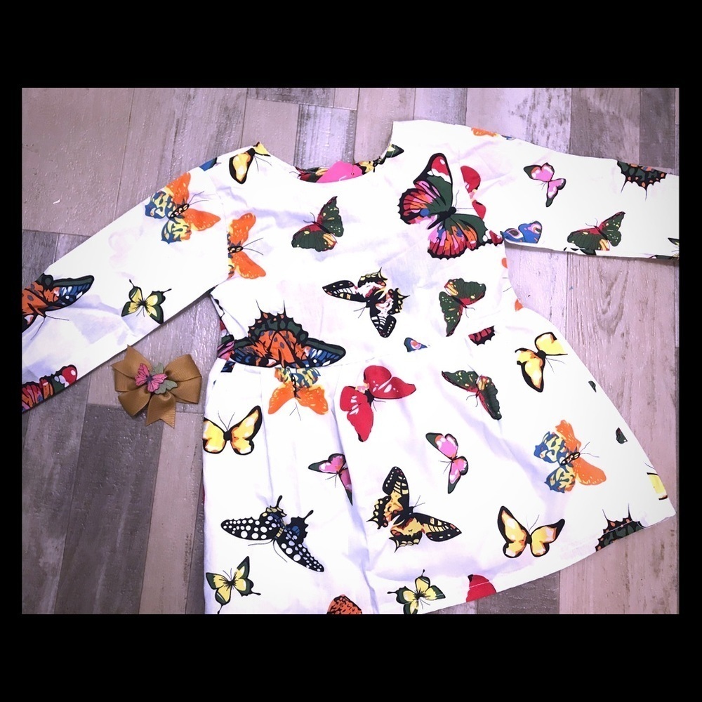 Girls butterfly top with matching hair accessorie